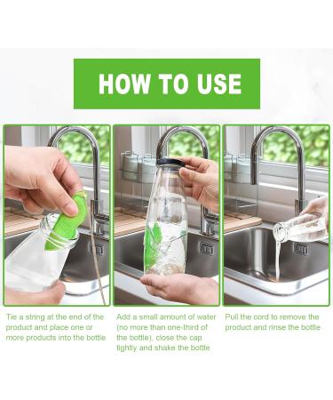 Clean Beans Water Bottle Cleaner 12 PCS Reusable Magic Beans Bottle Cleaner Sponges Cleaning Cleaning Brush for Bottle Cleans Hard to Reach Water Bottle Corners Cleaning Supplies - Buy Online on GoSupps.com