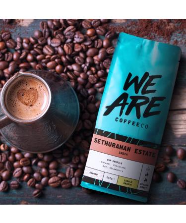 Coffee Ground for Cafetiere 227g Bag Indian Ground Coffee Ideal Moka Pot Chocolate Nuts & Fruits Notes 100% Robusta Medium Roast Speciality Freshly Roasted Single Origin (We Are Coffee Co) Ground Cafetiere 227 g (Pack of 1) - Buy Online on GoSupps.com