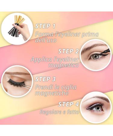 Veshely Natural Magnetic Eyelashes with Eyeliner - 5 Pair Reusable 3D False Lashes Set for Natural Look - Buy Online on GoSupps.com