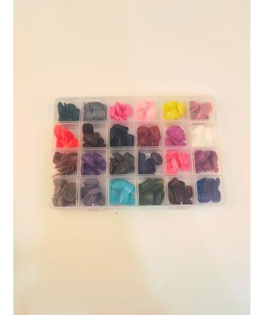 576 Count Colorful Short False Nails Round EBANKU | Full Cover Artificial Acrylic Tips for Women Girls | DIY Nail Art (24 Colors) - Buy Online on GoSupps.com