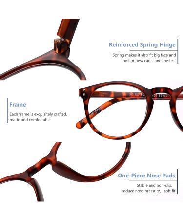 Vecien 3-Pack Reading Glasses with Spring Hinges & Blue Light Filter - Ultra-Clear 2.0 Diopters for Men & Women - Buy Online on GoSupps.com