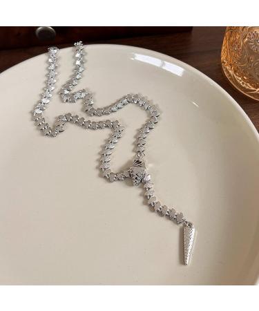 KUAIYIJU Trendy Snake Pendant Necklace | Stylish Gothic Choker Jewelry for Girls & Women - Silver Drop Chain - Buy Online on GoSupps.com