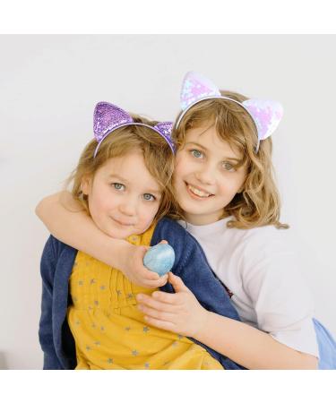 ZOCONE Cat Ears Hair Accessories 10 Pieces Glitter Cat Ears Headband Hair Band with Ears Headband Cat Ears for Women and Girls Party and Everyday Decoration - Buy Online on GoSupps.com