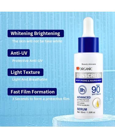 Vitamin E Sunscreen Serum Sunscreen SPF 90PA+++ Anti-Aging Repair Sunburn Essence Moisturizing Sunscreen Skin Care for Reduces Redness & Improves Skin Advanced UV Protector Lotion - 50ml - Buy Online on GoSupps.com