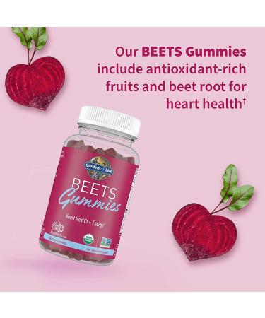 Organic Beet Root Gummies with Antioxidants, Vitamins C, D & B12 for Heart Health & Energy - Vegan, Gluten Free, Non GMO - Raspberry Flavor (30 Servings) - Buy Online on GoSupps.com