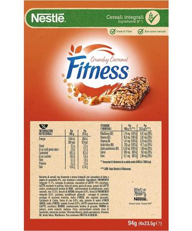 Nestl Fitness Crunchy Caramel Cereal Bar with Chocolate and Crunchy Caramel (4 x 23.5 g) 94 g - Buy Online on GoSupps.com