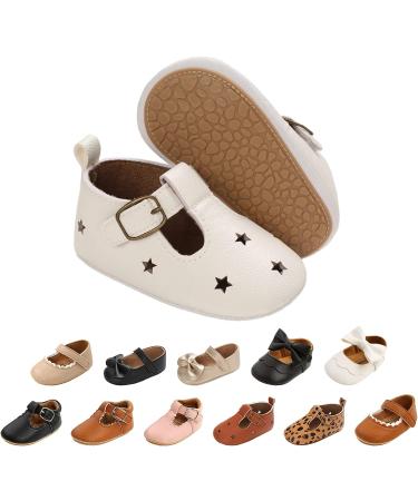Baby Girl Mary Jane PU Leather First Walking Shoes | Anti-Slip Infant Princess Shoes 0-6 Months | White - Buy Online on GoSupps.com