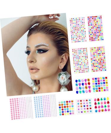 11 Sheets kids stickers Body jewelry sticker crystal face nail combination set halloween rhinestones Rhinestone Decals applique make up crystal face sticker for nails nail decals - Buy Online on GoSupps.com