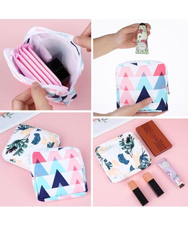 Amaxiu Sanitary Napkin Storage Bags 2pcs Waterproof Travel Menstrual Pad Pouch with Zipper Mini Tampons Holder for Purse Period Nursing Pad Holder for Women Girls 5.1" x 5.1" (Pattern B) - Buy Online on GoSupps.com