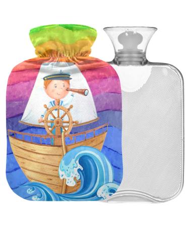 NAANLE watercolor heat bottle with reference transparent 2 l large warm-up bag for bed palm pain relief heat and cold therapy