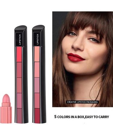 HOUSN Matte Lipstick 5 Colors Lipstick Set Waterproof Matte Velvet Lipstick Non-Stick Cup Lip Makeup Gift Box for Girls and Women - Buy Online on GoSupps.com