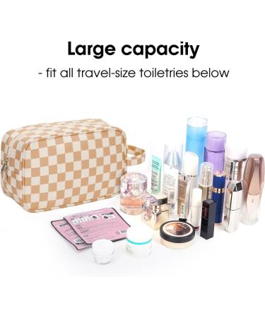 Travel Toiletry Wash Bag - Dopp Kit Shaving Bag for Men and Women - Toiletries Accessories - Light Brown - Buy Online on GoSupps.com