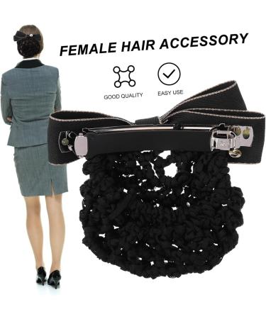 FRCOLOR Net Pocket Butterfly Barrettes Mesh Hair Snood Clip Hairnet Lace Bow Christmas Bows Hair Clip Chinese Decor Mesh Hair Snood Decor Headband Stainless Steel Temperament Miss 11.5x7cm Black - Buy Online on GoSupps.com