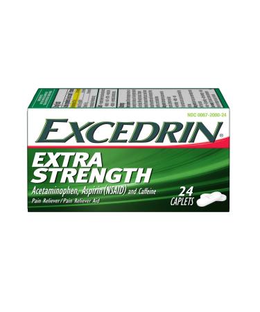 Excedrin Extra Strength Pain Relief Caplets Headache Relief 24 Count