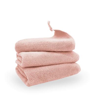 Xinrjojo 3 Piece Quick-Dry Microfiber Washcloths  Makeup Remover Towel Sets  Super Soft and Absorbent Bathroom Towels  Great Shower Towels  Hotel Towels Gym Towels- Coral Color Coral Color 13  x 13