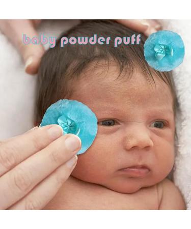 Soft Baby Powder Puff - 4 Inch Powder Puff | Body Powder Puff with Bow | Reusable Body Powder Applicator | Washable Round Face Powder Puff or Baby Child Adult Blue - Buy Online on GoSupps.com