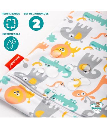 Homybaby Waterproof Wetbag Set x2 - Perfect for Diapers & Kindergarten - Durable Fabric Laundry Bags for Kids - Buy Online on GoSupps.com