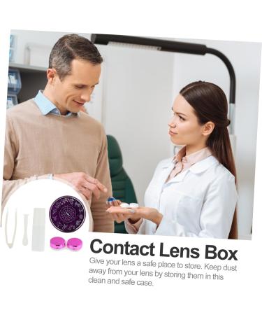 Portable Gleavi Contact Lens Container & Glasses Case - Travel Set for Contact Lenses - ABS Violet Purple 7.5x3cm - Buy Online on GoSupps.com