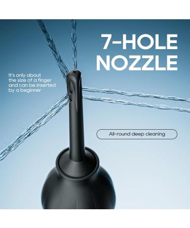 Silicone Enema Bulb Kit - 9.84in Douche Cleaner for Men & Women | 8.5oz Enema Bulb & Shower Connection - Improve Hygiene & Comfort - Buy Online on GoSupps.com