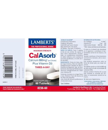 Lamberts Calasorb calcium citrate & Vitamin D360tb - Buy Online on GoSupps.com