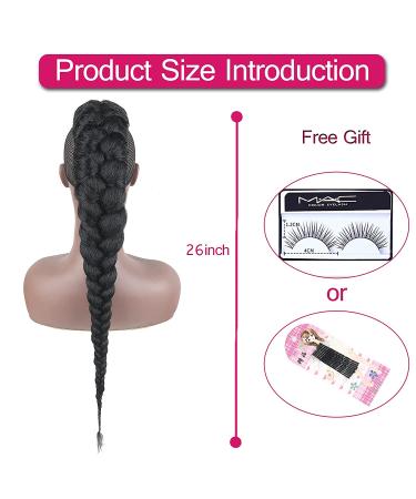 Goddess Braid Fauxhawk High Puff Hair Piece for Black Women - KRSI Yaki Straight Mohawk Clip-in Extensions (1B) - Buy Online on GoSupps.com