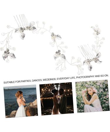 Beaupretty the wig bridal hair flower head bridesmaid hair crystal European and American crystal bride hair clips headgear the side wedding plastic pearl bride crystal hair Comb - Buy Online on GoSupps.com