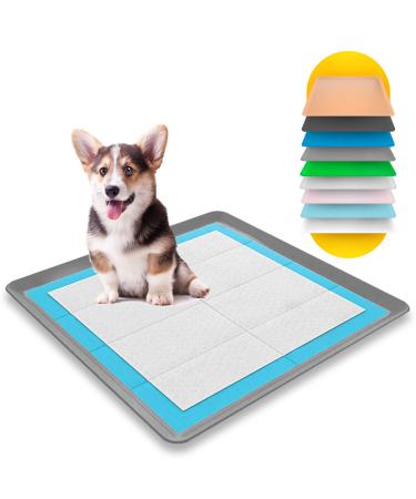 Skywin Dog Puppy Pad Holder Tray - No Spill Pee Pad Holder for Dogs - Pee Pad Holder Works with Most Training Pads, Easy to Clean and Store Dark Grey