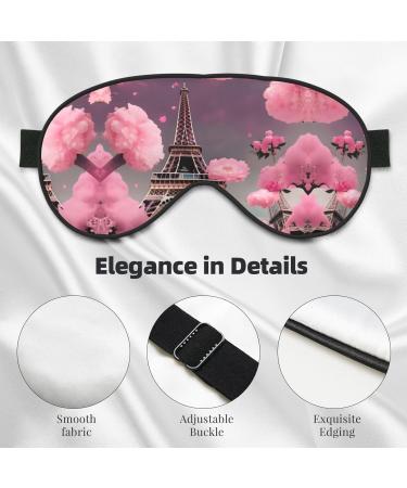 Paris Street Eiffel Tower Red Floral Print Unisex Sleep Mask | Double-Sided Eye Mask for Sound Sleep & Skin Care - Buy Online on GoSupps.com