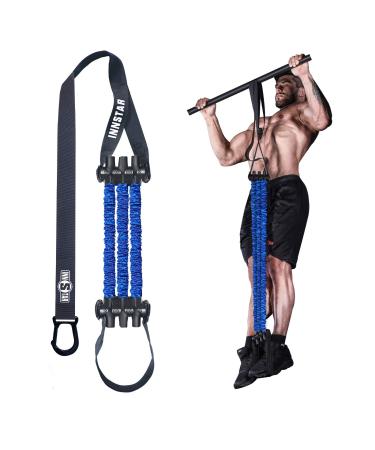INNSTAR Pull up Assist Band System Adjustable Anti Snap Chin Up Assistance Elastic Resistance Band Patent Pending Blue