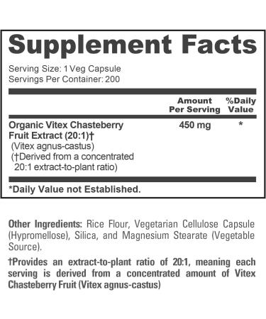 NusaPure Vitex Chasteberry Fruit Extract 9000mg - 200 Veggie Caps, Non-GMO & Gluten Free - Buy Online on GoSupps.com