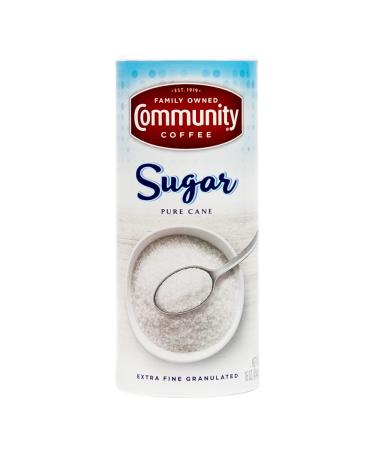 Community Coffee Extra Fine Granulated Sugar, 16 Ounce Can (Pack of 6) 16 Ounce (Pack of 6) Sugar