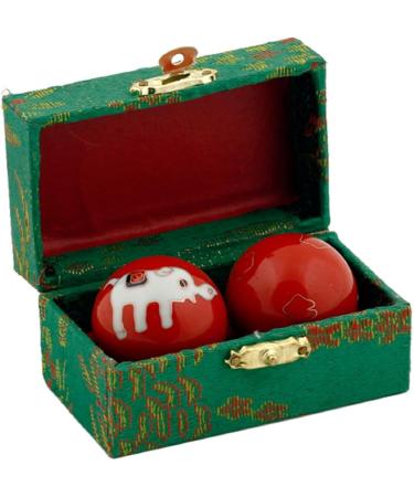 Buy Qi Gong Balls - Elephants Design - White on Red - International Shipping Available - Buy Online on GoSupps.com
