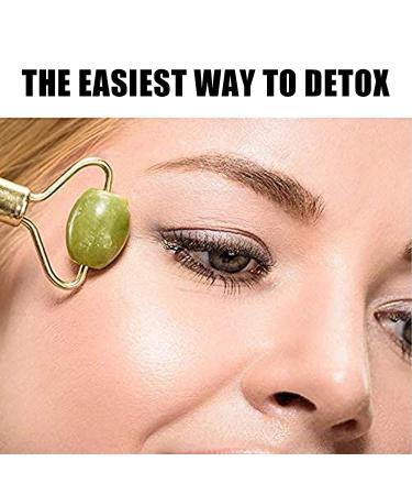 Jade Roller and Gua Sha Set for Beauty Facial Massage - Natural Dark Green Jade Stone - Anti-Wrinkles Treatment - Buy Online on GoSupps.com