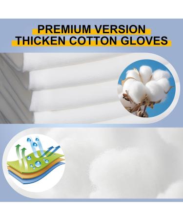 12 Pairs White Cotton Gloves White Gloves 100% Cotton for Kids and Adults Skin Care Eczema & Dry Hands - Buy Online on GoSupps.com