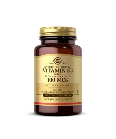 Solgar Naturally Sourced Vitamin K2 100 mcg 50 Vegetable Capsules