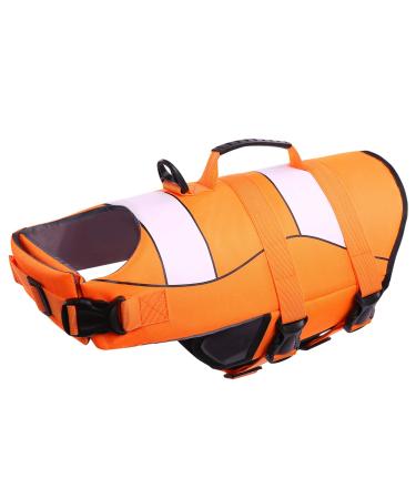 Cit toile life jacket Dog adjustable sports style swimming jars for dogs with life -grip good buoyancy life jacket for small medium -sized and large dogs ideal dog swimming xl orange XL