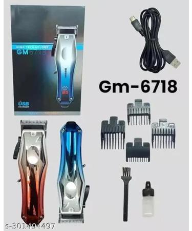 Buy GM-6718 Professional Cordless Hair Clipper - Heavy Duty Trimmer for Hair Beard & More - Long Battery Life | White & Black - Buy Online on GoSupps.com