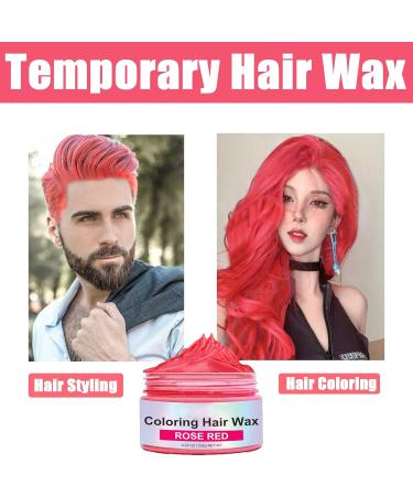 Rose Red Hair Wax Crazy Rose Red Hair Color Spray Temporary Wash-off Semi-permanent Hair Dye Wax One-time Hair Dye without Hurting Hair DIY Hair Styling Dye for Party Halloween &Christmas&Cosplay - Buy Online on GoSupps.com