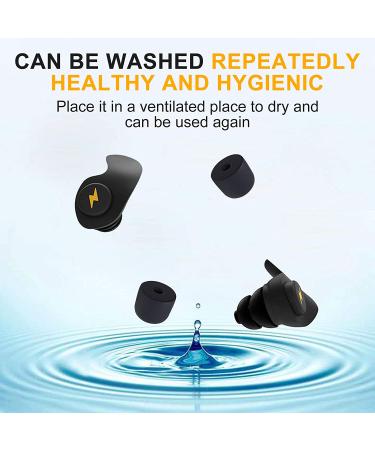 Silicone Ear Plugs for Sleeping - 6 Pairs, Noise Cancelling & Reusable - Ideal for Work, Study, Snoring, Shooting, Concerts - Black - Buy Online on GoSupps.com