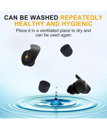 6 Pairs Reusable Silicone Ear Plugs - Noise Cancelling & Comfortable Hearing Protection for Sleep, Work, Study, Swimming, Concerts - Black - Buy Online on GoSupps.com