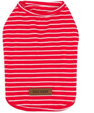 Shop Cute Striped Pet Sweater for Small Dogs - Red XL - Adorable Puppy Clothes in Pink Blue & Gray | International Shipping - Buy Online on GoSupps.com