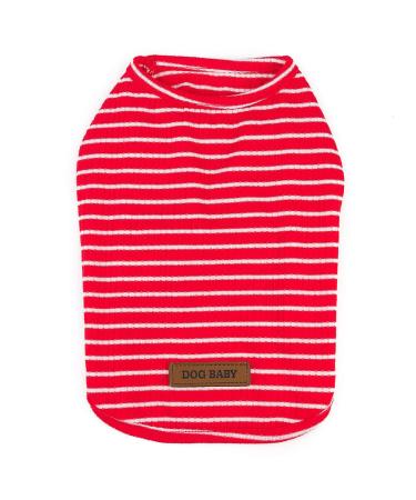 Pet Heroic Cute Striped Pet Pullover Cat Pulli Small Dog Small Dog Small Dog Pullover puppy Dogs Dog clothes for small dogs pink red blue gray - weight 1.2-9.0 kg red S - Buy Online on GoSupps.com