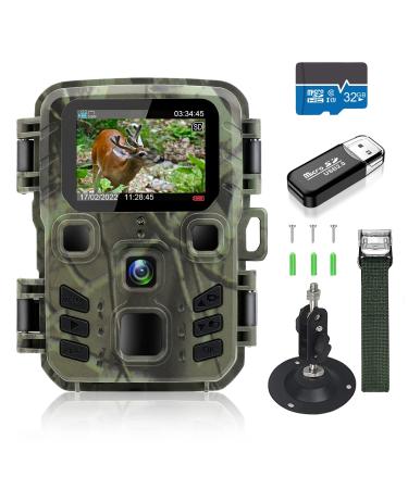 Mini Wild camera 20MP 1080p HD wildlife camera 850nm IR LEDs Wild camera with night vision motto Night vision camera IP65 waterproof hunting camera with 32g memory card and reader for wild observation - Buy Online on GoSupps.com