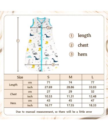 ZIGJOY 100% Cotton Sleeveless Baby Sleep Bag 1.0 Tog | Dinosaurs-2 Design | 2-Way Zipper | Newborn 8-12 Months - Buy Online on GoSupps.com