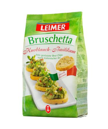 n.v. Leimer Bruschetta toasted bread chips with garlic and basil 150g