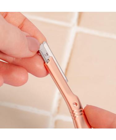 Brandluxe Dermaplaning Tool - Face & Eyebrow Shaping, Hair Removal & Exfoliation Razor (Rose Gold +2 Heads) - Eco-Friendly Design for Women - Buy Online on GoSupps.com