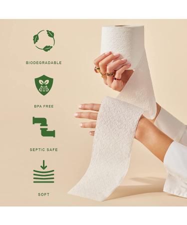 Caboo Tree Free Bamboo Toilet Paper - 24 Double Rolls, Septic Safe, Biodegradable Bath Tissue - Eco Friendly, Soft 2 Ply Sheets - 300 Sheets Per Roll - Buy Online on GoSupps.com