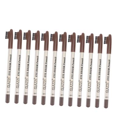 WOONEKY 12pcs Eyebrow Pencil with Brush Eyebrow Pen Eyebrow Pencils Easy Coloring Brow Pencil Powder