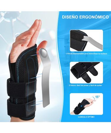 Buy Carpal Tunnel Wrist Support with Metal Rail Stabilizer Left Hand S/M | Relief for Tendinitis & Arthritis Pain - Suitable for Men & Women - Buy Online on GoSupps.com