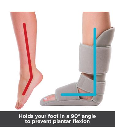 BraceAbility Padded 90 Degree Plantar Fasciitis Boot - Soft Night Splint for Foot & Ankle Support | Medium Grey - Buy Online on GoSupps.com